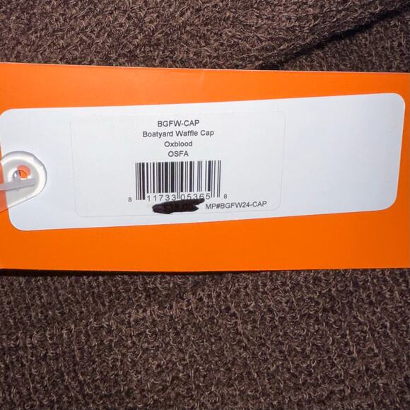 NWT Bearded Goat Boatyard Waffle Knit Cap Beanie Oxblood Brown OSFA - Picture 4 of 10